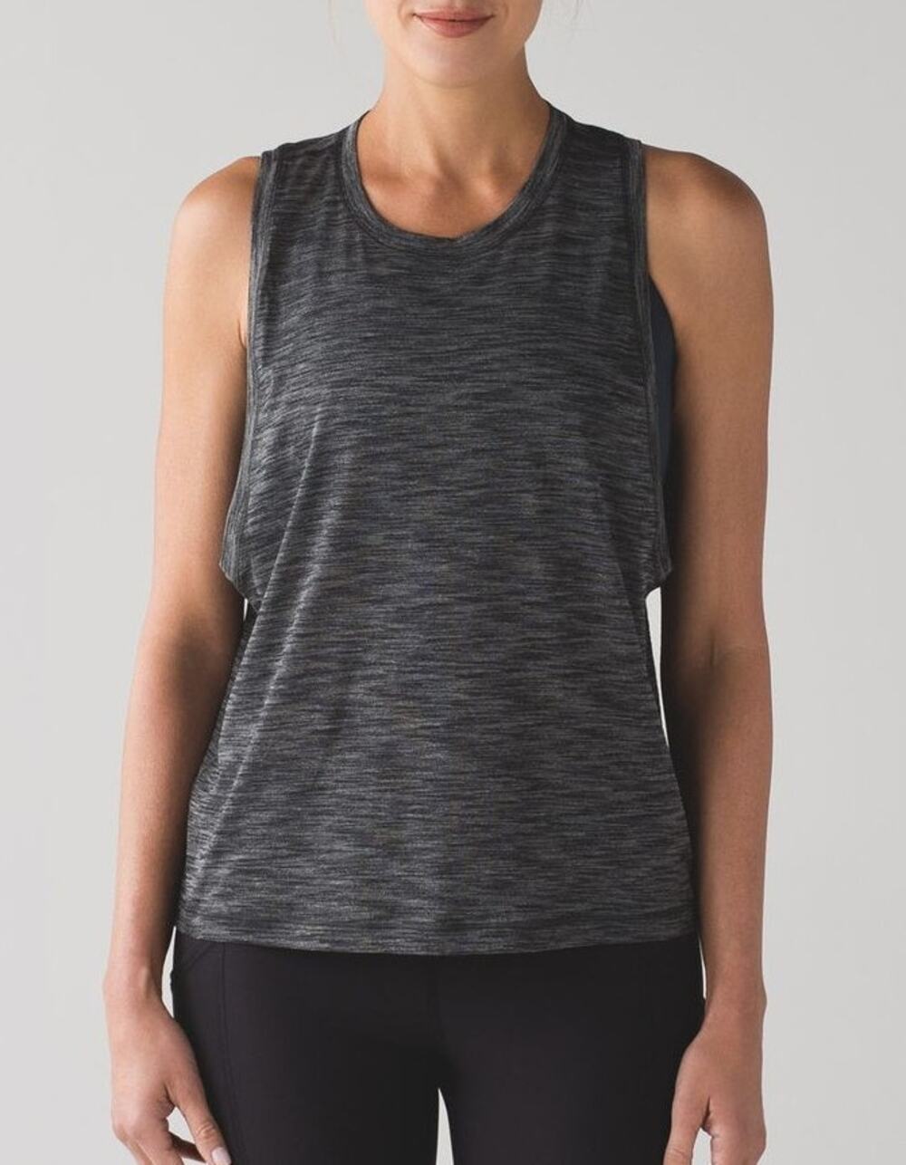 Lululemon Athletica Sleeveless Cardio Squad Tank Top II Heathered Black Small